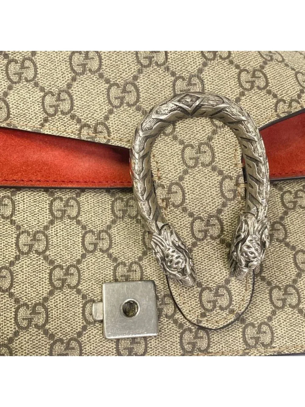 Gucci Shoulder Bag Dionysus Beige Brown Red